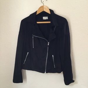 Faux-Suede Biker Jacket XL